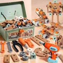 Hộp Kỹ Thuật 144 Chi Tiết Cho Bé – Bộ Đồ Chơi Lắp Ráp DIY Có Máy Khoan Pin, Phát Triển Tư Duy Sáng Tạo Cho Trẻ 3+