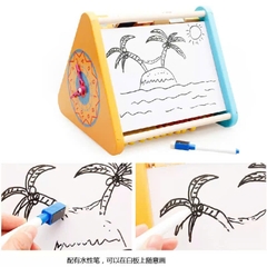 Bảng Vẽ Tam Giác Trí Tuệ 2 Mặt Montessori Cho Bé – Bảng Từ Viết Xóa Kèm Đồng Hồ Học Tập Thông Minh