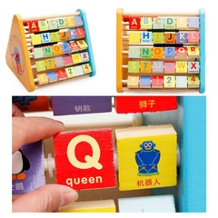 Bảng Vẽ Tam Giác Trí Tuệ 2 Mặt Montessori Cho Bé – Bảng Từ Viết Xóa Kèm Đồng Hồ Học Tập Thông Minh
