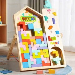 Đồ Chơi Gỗ Xếp Hình Tetris Montessori Đa Năng Cho Bé 3+ Tuổi – Rèn Tư Duy Logic & Khéo Léo