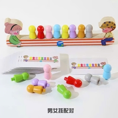 Đồ Chơi Gỗ Xếp Màu Theo Thẻ Cáo Dài Montessori Cho Bé – Rèn Tư Duy Logic & Nhận Biết Màu Sắc