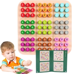 Đồ Chơi Gỗ SUDOKU Montessori Học Số Và Màu Sắc Cho Bé – Bảng Ghép Số Tư Duy Toán Học 1-9