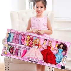 Bộ Búp Bê Công Chúa Barbie Kèm Váy Thay Đồ & Phụ Kiện – Hộp Quà Đồ Chơi Bé Gái Cao Cấp