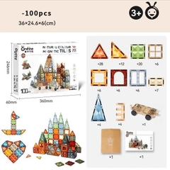BỘ XẾP HÌNH NAM CHÂM MAGNETIC TILES 100 CHI TIẾT – BÉ CHƠI MÊ, BA MẸ CỰC THÍCH