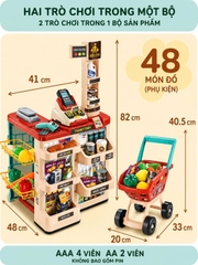 QUẦY SIÊU THỊ MINI 48 CHI TIẾT, 65 CHI TIẾT – BÉ CHƠI CẢ NGÀY KHÔNG CHÁN 😍