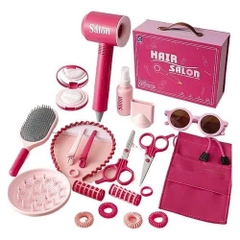 Bộ Đồ Chơi Làm Tóc Cho Bé Hair Salon Kèm Máy Sấy Máy Duỗi Lược Kẹp Tóc Phụ Kiện Công Chúa