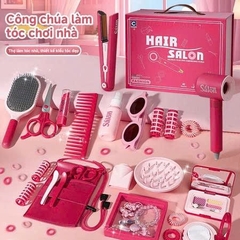 Bộ Đồ Chơi Làm Tóc Cho Bé Hair Salon Kèm Máy Sấy Máy Duỗi Lược Kẹp Tóc Phụ Kiện Công Chúa