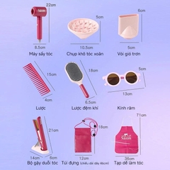 Bộ Đồ Chơi Làm Tóc Cho Bé Hair Salon Kèm Máy Sấy Máy Duỗi Lược Kẹp Tóc Phụ Kiện Công Chúa
