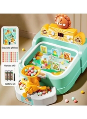 Đồ chơi bắn bóng hứng bi cỡ lớn có bảng tính điểm LCD thế hệ mới mô hình sư tử thỏ hồng có đèn nhạc vui nhộn cho bé