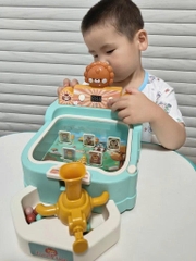 Đồ chơi bắn bóng hứng bi cỡ lớn có bảng tính điểm LCD thế hệ mới mô hình sư tử thỏ hồng có đèn nhạc vui nhộn cho bé