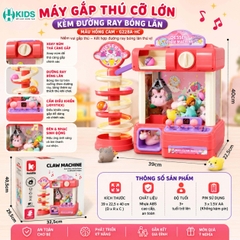 Máy Gắp Thú Bông Mini Có Nhạc Đèn LED Kích Thước Lớn 40cm Cho Bé – Đồ Chơi Tương Tác Xkids