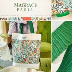 Túi xách MAGRACE PARIS chất vải Canvas họa tiết hoa huệ vàng