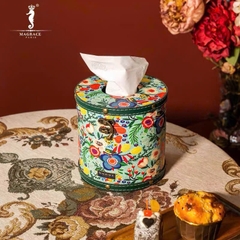Hộp đựng giấy ăn MAGRACE PARIS loại tròn da PU