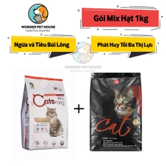 Hạt Mèo Gói Mix CATSRANG CATSEYE CANIN 1kg Tiêu Búi Lông - Tăng Cường Hệ Miễn Dịch