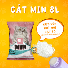 Cát MIN 8L vệ sinh cho mèo Nhật Bản vón, khử mùi tốt