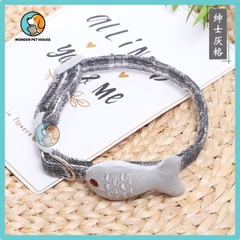 Vòng Cổ Thêu Hình Mèo Và Cá Dễ Thương Nhiều Màu Dễ Thương