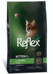 Hạt thức ăn khô Reflex Plus Kitten 1.5kg vị gà cao cấp với công thức cân bằng và hoàn chỉnh dành cho mèo con