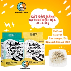 Cát vệ sinh đậu nành, gỗ cho mèo Cature nội địa Trung cho mèo 6L 2.4kg