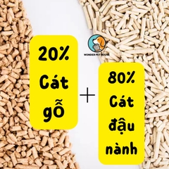 Cát vệ sinh đậu nành, gỗ cho mèo Cature nội địa Trung cho mèo 6L 2.4kg