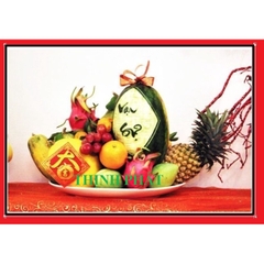 Mâm - Dĩa chưng ngũ quả ngày tết nhựa Melamine 30cm