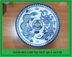 Mâm bồng - dĩa chưng ngũ quả gốm sứ Bát tràng đường kính 32cm, 36cm