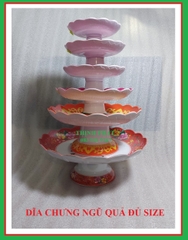 Dĩa chưng trái cây - chò chưng ngũ quả nhựa melamine đủ size GIAO MÀU NGẪU NHIÊN