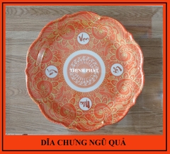 Mâm ngũ quả - Dĩa chưng ngũ quả ngày tết nhựa Melamine cao cấp 36cm-GIAO MÀU NGẪU NHIÊN