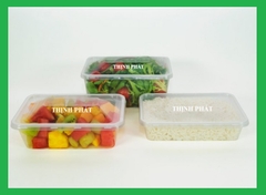 Lốc 10 hộp nhựa đựng thực phẩm chữ nhật có nắp Microwave trong suốt trữ đông an toàn- dung tích 550ml 750ml 1000ml.