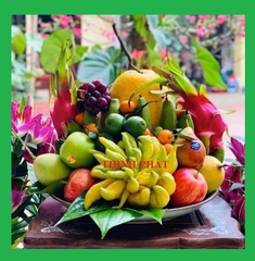 Mâm bồng - dĩa chưng ngũ quả gốm sứ Bát tràng đường kính 32cm, 36cm