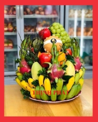 Mâm ngũ quả - Dĩa chưng ngũ quả ngày tết nhựa Melamine cao cấp 36cm-GIAO MÀU NGẪU NHIÊN