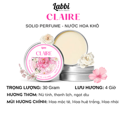 [SOLID PERFUME - NƯỚC HOA KHÔ] 30gr Labbi Claire