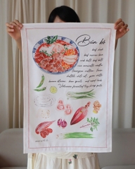 Khăn linen chữ nhật Bún Bò Mai Lê
