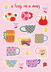 Stickers A5 Cốc Líu Lô x Mai Lê