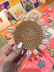 Lót cốc khâu hạt ốc Líu Lô