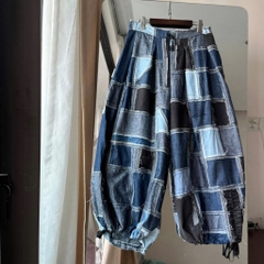 Quần jeans ghép vải 1.200k T9/26 Chế Upcycled Clothing