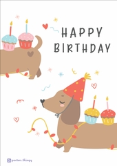 Thiệp Posters Thingy B-Day Sausage Dog