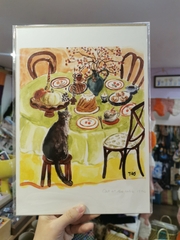 Tranh Tao A4 Cat At The Table