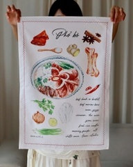 Khăn linen chữ nhật Phở Bò Mai Lê