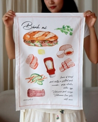 Khăn linen chữ nhật Bánh Mì Mai Lê
