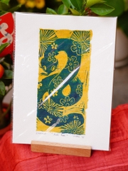 Tranh rắn in linocut A5 Mộc Trà