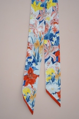 Khăn lụa twilly muôn hoa 8x90 Mai Lê