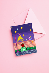 Thiệp Posters Thingy 8 bit The frog and the cat