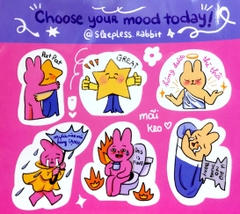 Sticker thỏ hồng mất ngủ Minh Phương
