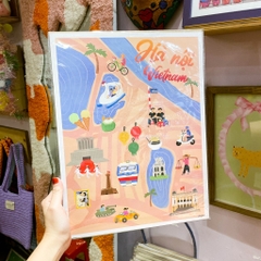 Tranh Hannah Budd A3 Hanoi Map