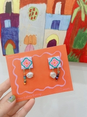 Khuyên tai Líu Lô Gạch Bông Charm