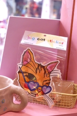 Big Sunglass Cat Sticker Raquel Cruz