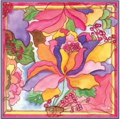 SILK SCARF LY VU FLOWER FANTASY 1 90X90
