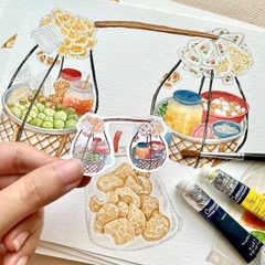 Set Stickers Diecut Hàng Rong/ Món Việt / New Year PhanhShi