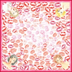 SILK SCARF LY VU CARRE BISOUS 90X90