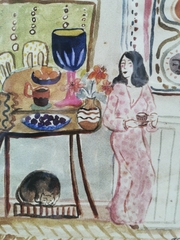 Tranh Tao A3 Lady With Cat